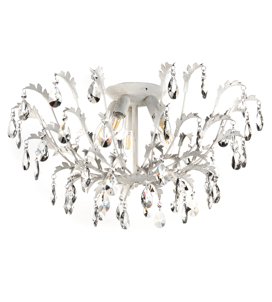 LAMPADARIO 5 LUCI ONLI "CESTA" AVORIO E14